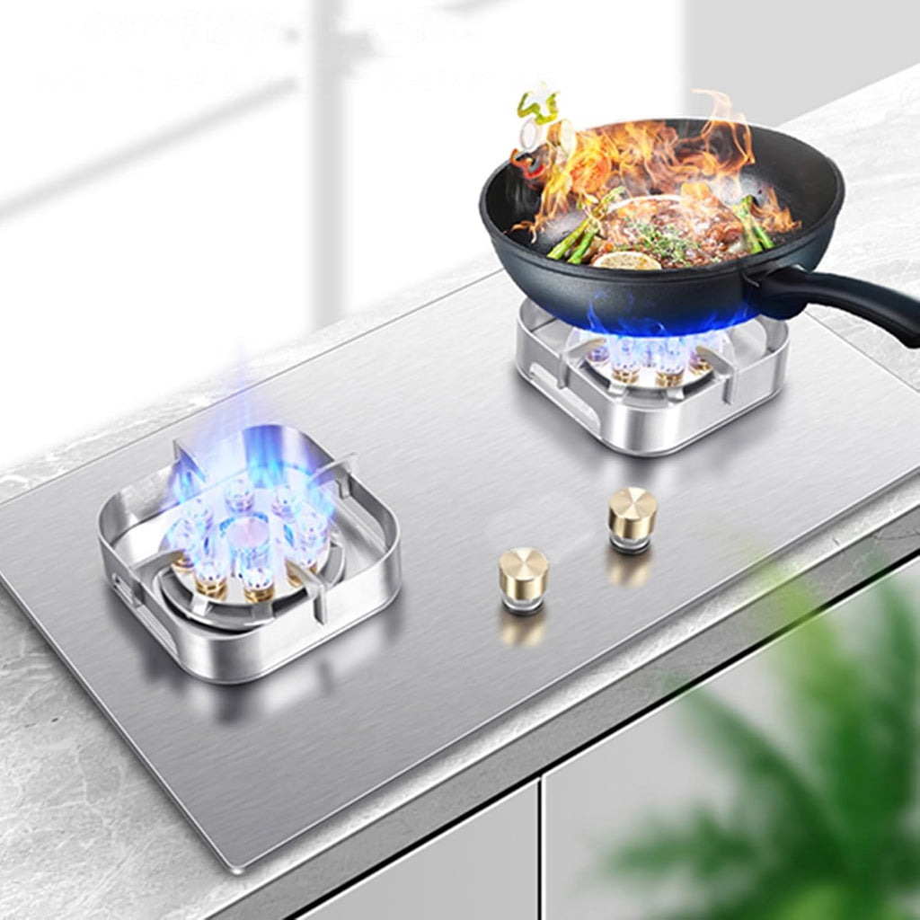 Gas Cooktop,2 Burners Stainless Steel Gas Hob,7.2KW NG/LPG Gas Stove,for Caravan Home Camping Catering Electronic Pulse Type Gas Stove (Color : NG)