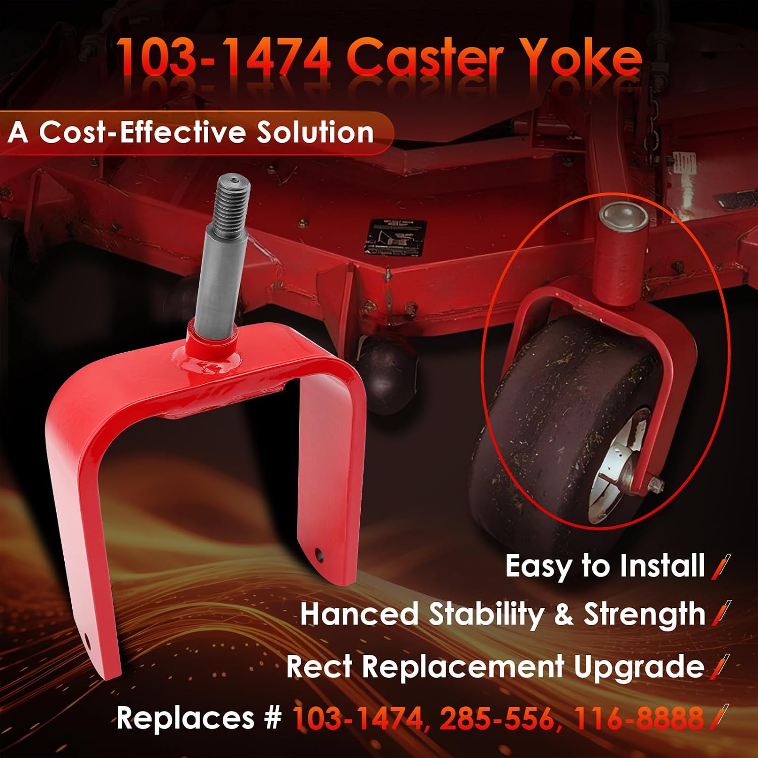 Caster Yoke Compatible with Exmark Lazer Z Triton & Next Lazer Z Mower Decks (52' 60' 72') Serial No. 600,000+ 790,000+, Replace #103-1474, 116-8888, for Zero Turn Lawn Mowers and Toro Models, 2 Packs