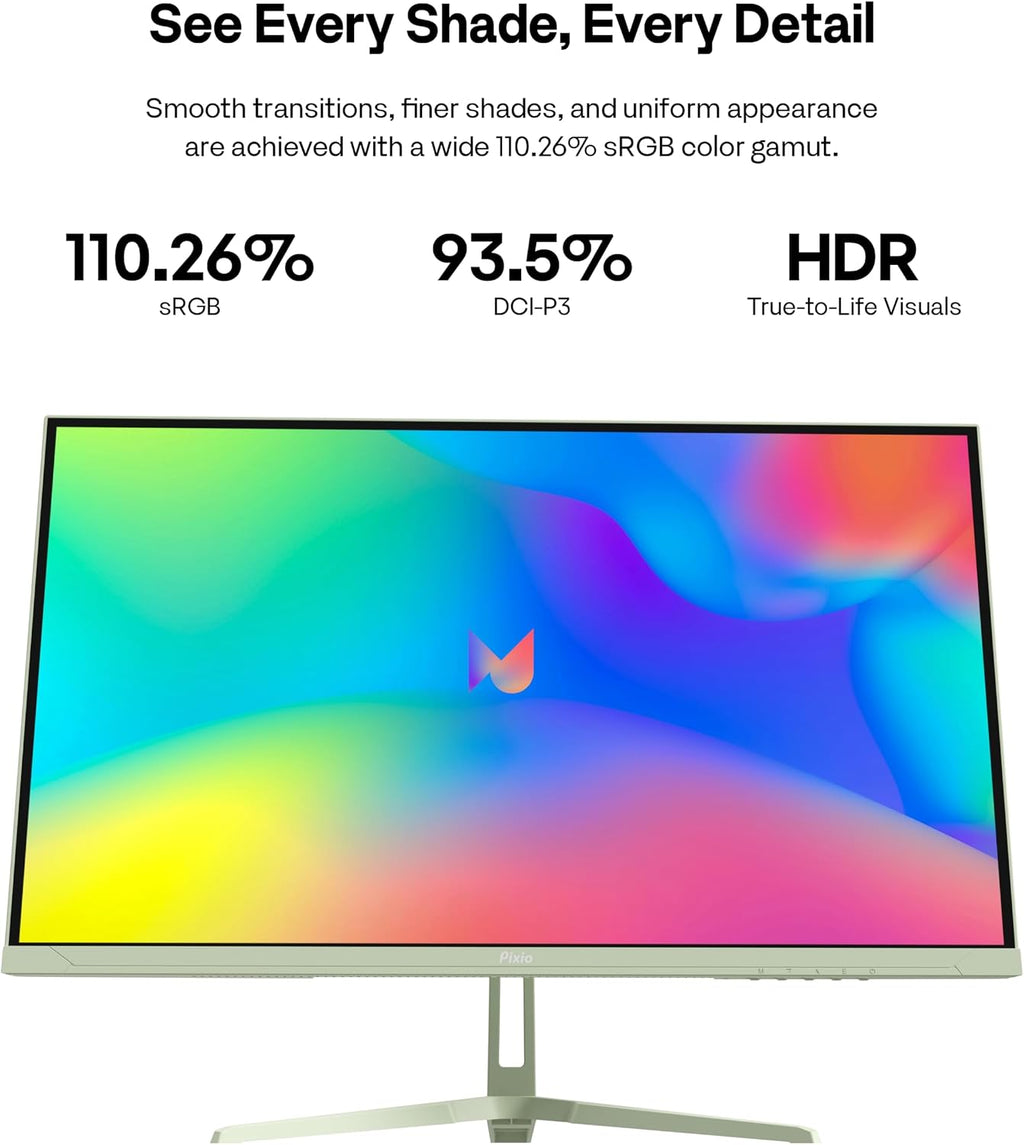 Pixio PX279 Wave Mint Green 27 inch 240Hz Refresh Rate FHD 1080p Resolution Fast IPS Panel 1ms GTG Response Time Gaming Monitor with Adaptive Sync