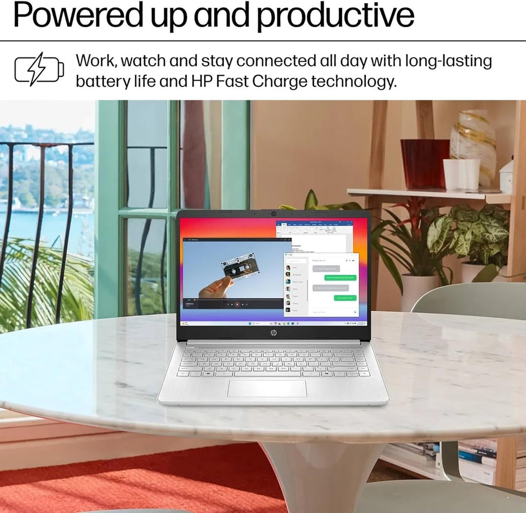 HP 2025 Student Business Laptop Computer - w/1 Year Office 365, 16GB RAM, 128GB UFS & 256GB SD Card, Ai Copilot Intel 4-Core Processor, HD Display, Windows 11 Pro(Silver)