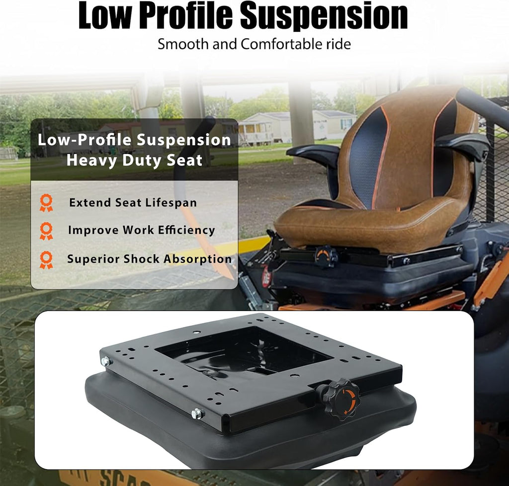 Suspension Kit with Slider Track for Zero Turn Lawn Mower Tractor Forklift, Compatible with Most Aftermarket Seats - Same Day Shipping