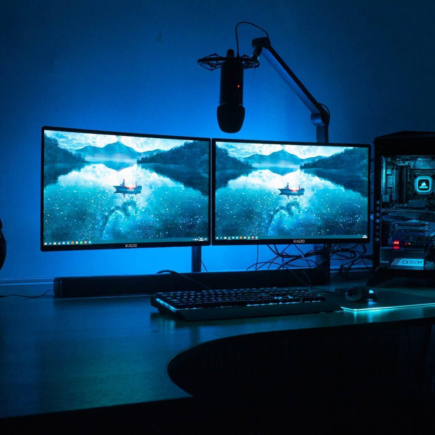 Kado Dual Monitor Setup - 2-Pack 24' 1920x1080 Computer Monitor 75Hz VESA Mount HDMI Office Gaming Built-in Speakers (E24 Dual Series)