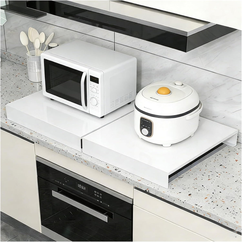 Stove Burner Covers Stovetop Cover White L-Shaped Folded Edge Induction Cooker Holder for Counter Space, Sink, Rv，Electric Stove(80x50x9 cm)
