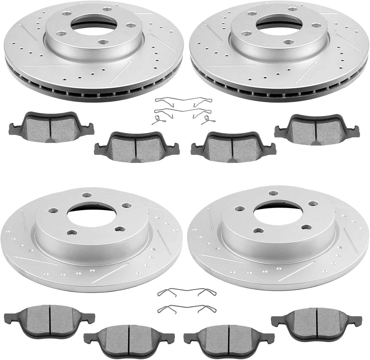Brake and Rotors Kits,SCITOO 4pcs Brake Rotors and 8pcs Ceramic Brake Pads fit for 2004-2013 for Mazda 3