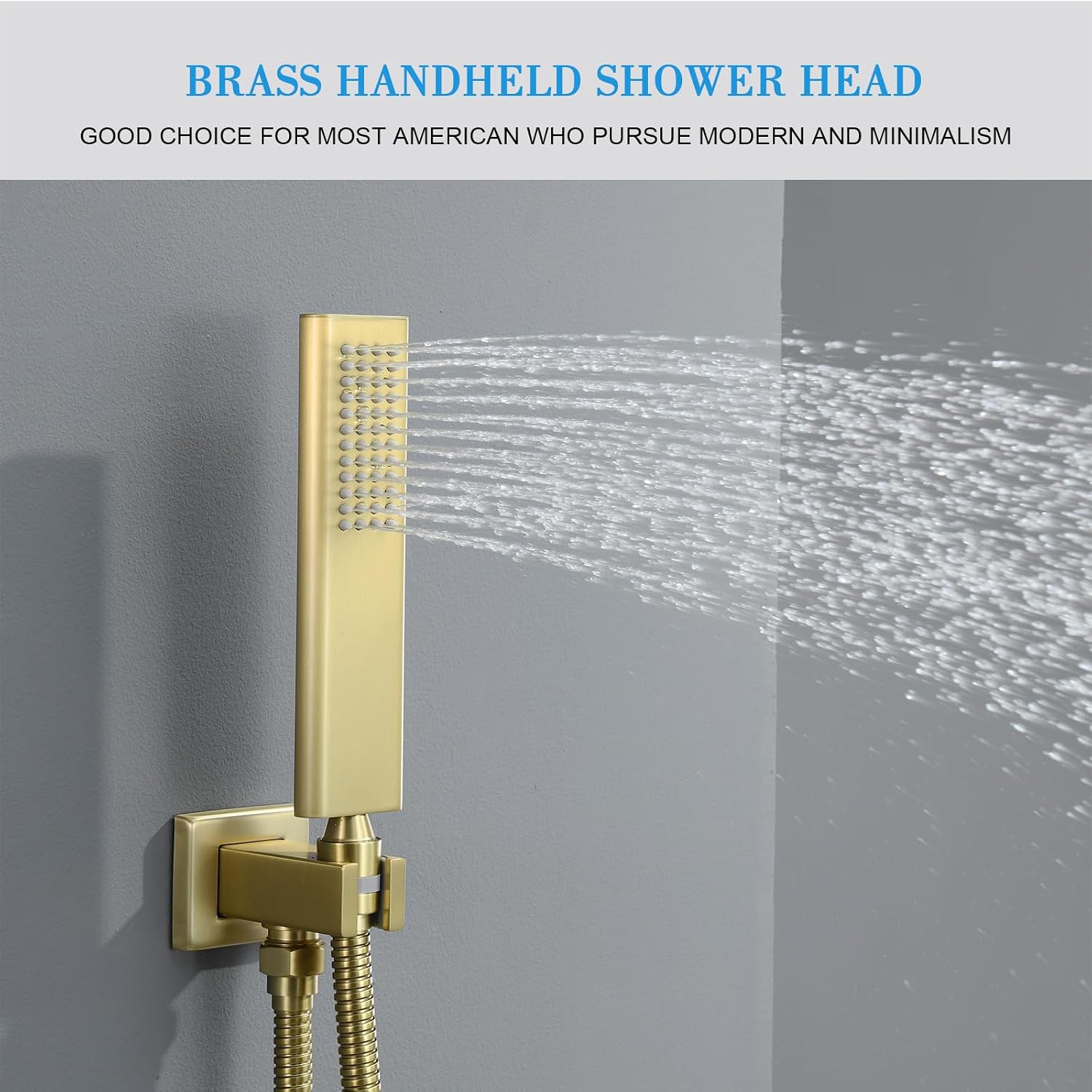 Shower Faucet Set, Brushed Gold Shower System with Rain Shower and Handheld Bathroom Ceiling 12 Inch Shower Set with Valve