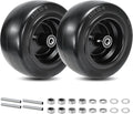 2 Pcs 13x6.50-6 Flat Free Lawn Mower Tire and Wheel, with 3/4' Bearings & Extra 1/2' & 5/8' Sleeves, 5.5'-7.88' Centered Hub, 13x6.5-6 Solid Smooth Front Tire for Zero Turn Lawn Mowers, 500lbs Load