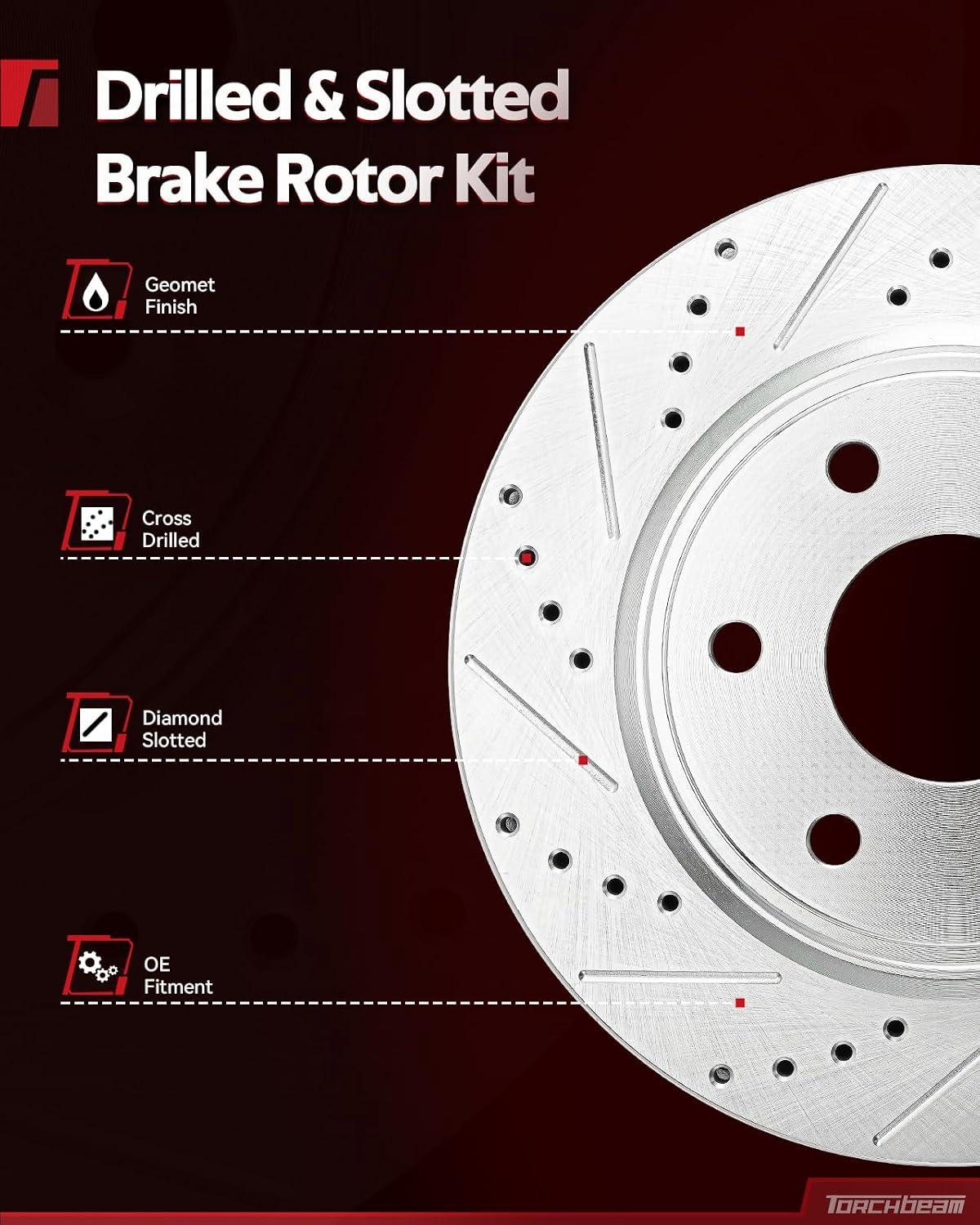 Torchbeam 11.99 inch (304.6mm) Brake kit | Rear Brake Pads and Rotors Kit Compatible with 2005-2016 Honda CR-V, 2010-2018 Acura RDX,Disc Brake Rotors + Ceramic Pads Kit,31372+D1086