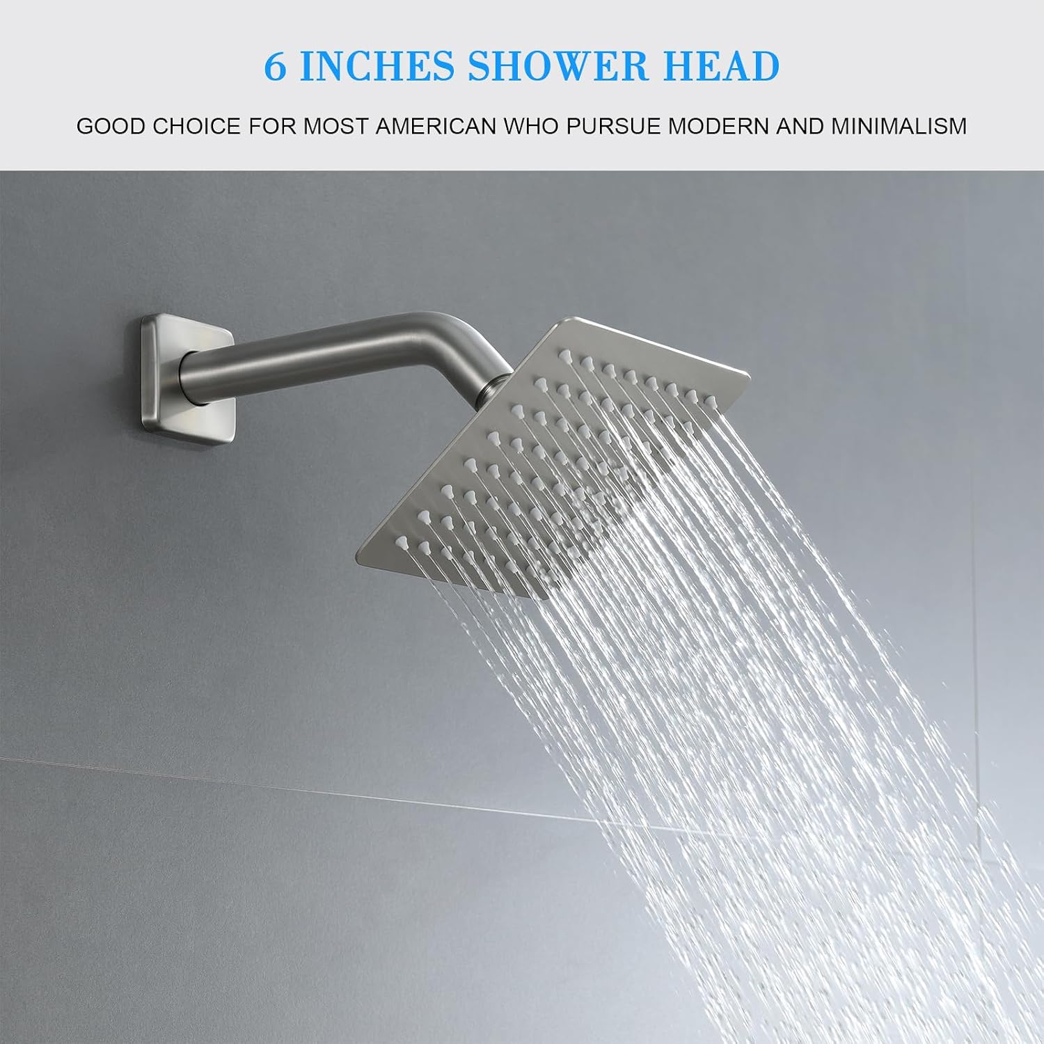 Shower Faucet Set, Brushed Nickel Shower System with Rain Shower and Handheld Bathroom Rainfall Ceiling 12 Inch Shower Set with Valve