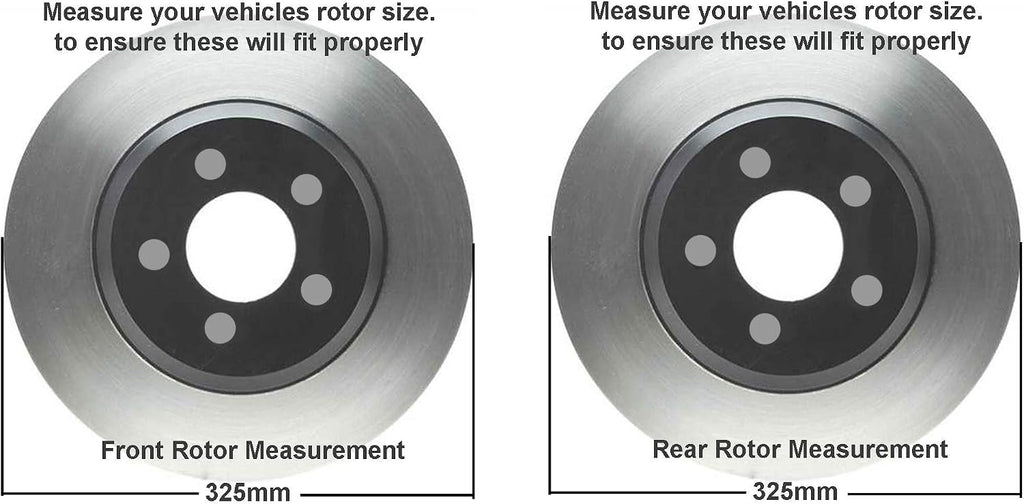 Detroit Axle - Brake Kit for Chevy Trailblazer EXT SSR Buick Rainier GMC Envoy XL Saab 9-7X, Drilled & Slotted Brakes Rotors Ceramic Brake Pads Replacement: 12.80' inch Front and Rear Rotor