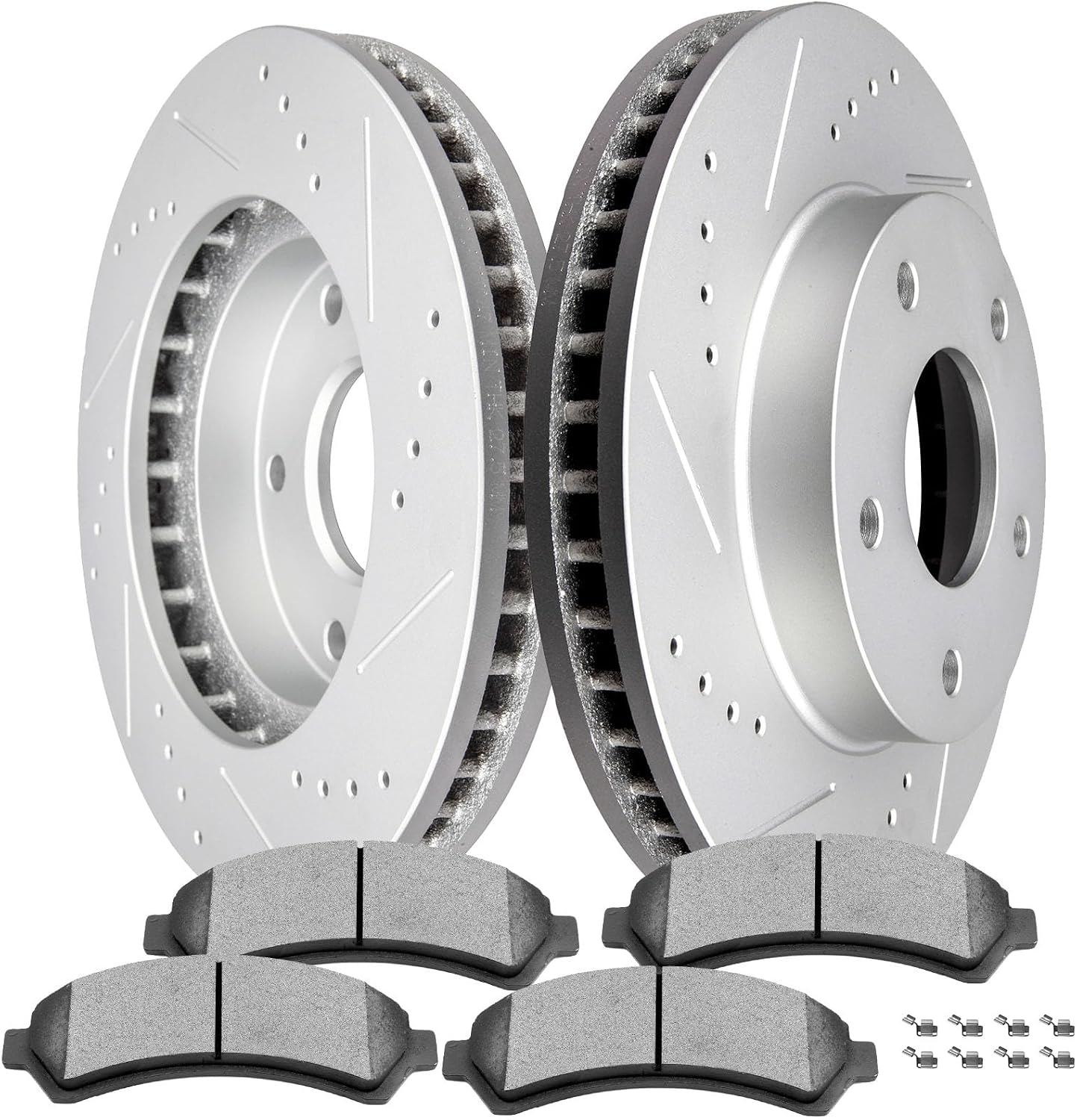 SCITOO Brake Kit Front Discs Brake Rotors and Ceramic Brake Pads fit for Chevy Blazer, for Chevy S10, 97-04 for GMC Jimmy, 98-04 for GMC Sonoma, 98-00 for Isuzu Hombre, 97-01 for Oldsmobile Bravada
