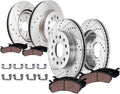 Detroit Axle - Brake Kit for 17-20 GMC Acadia 18-20 Buick Enclave Chevrolet Traverse, 19-20 Blazer, Drilled Slotted Brakes Rotors Brake Pads Replacement : 12.64' inch Front & 12.40' inch Rear Rotor