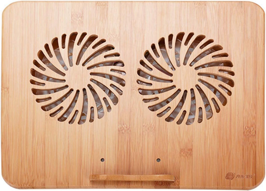 Laptop Cooling Pad Foldable Radiator Cooling Stand with Fans and Bamboo Structure Height and Angle Adjustable for Laptops Between 13' and 17'- Extra USB Port