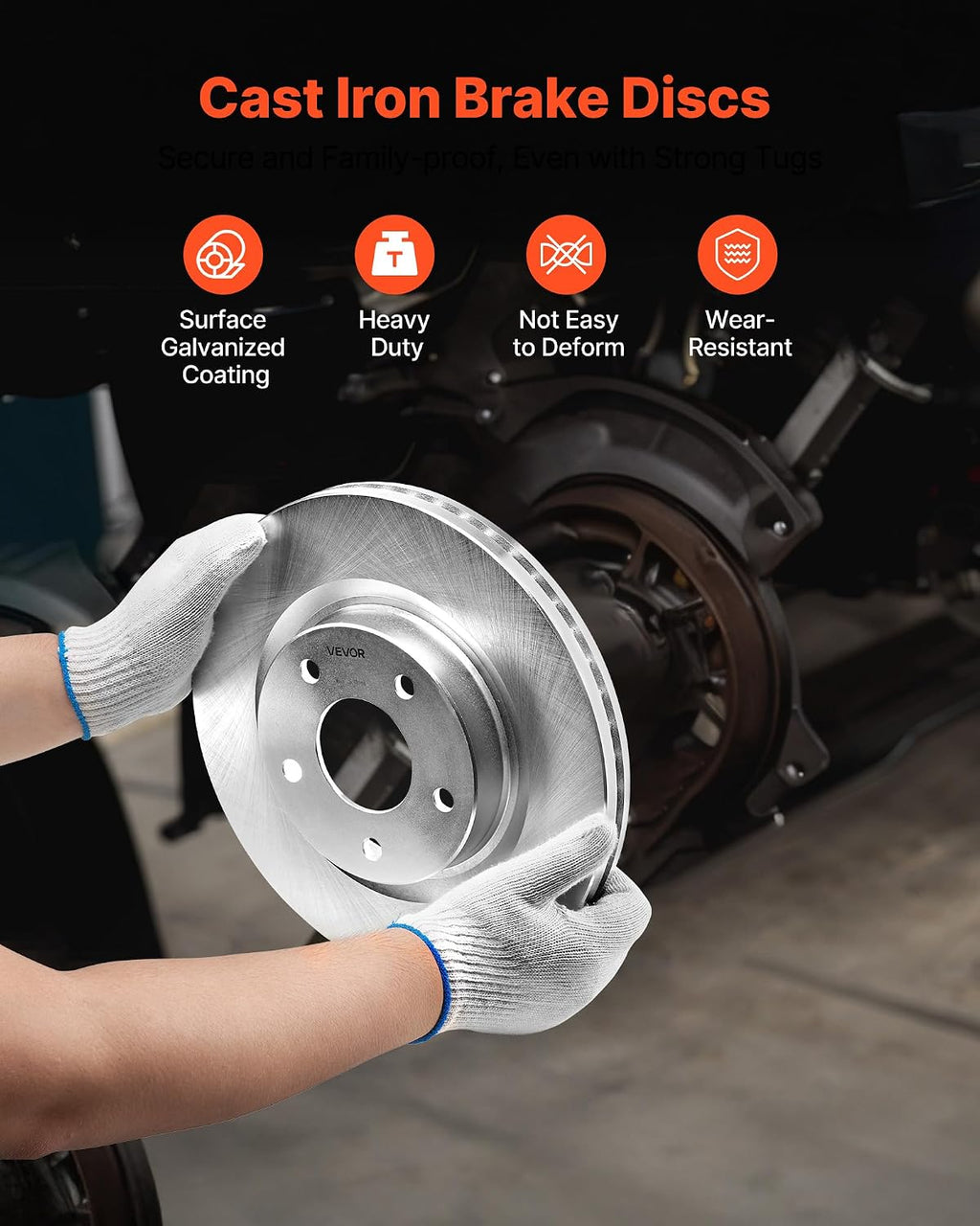 VEVOR Front and Rear Brake Kit Compatible with 2013 Nissan Altima (Base, SL, SV & S Sedan), 2014-2018 Nissan Altima, 2019-2023 Nissan Altima (with Manual Parking Brake), Hollow Structure Front Rotors