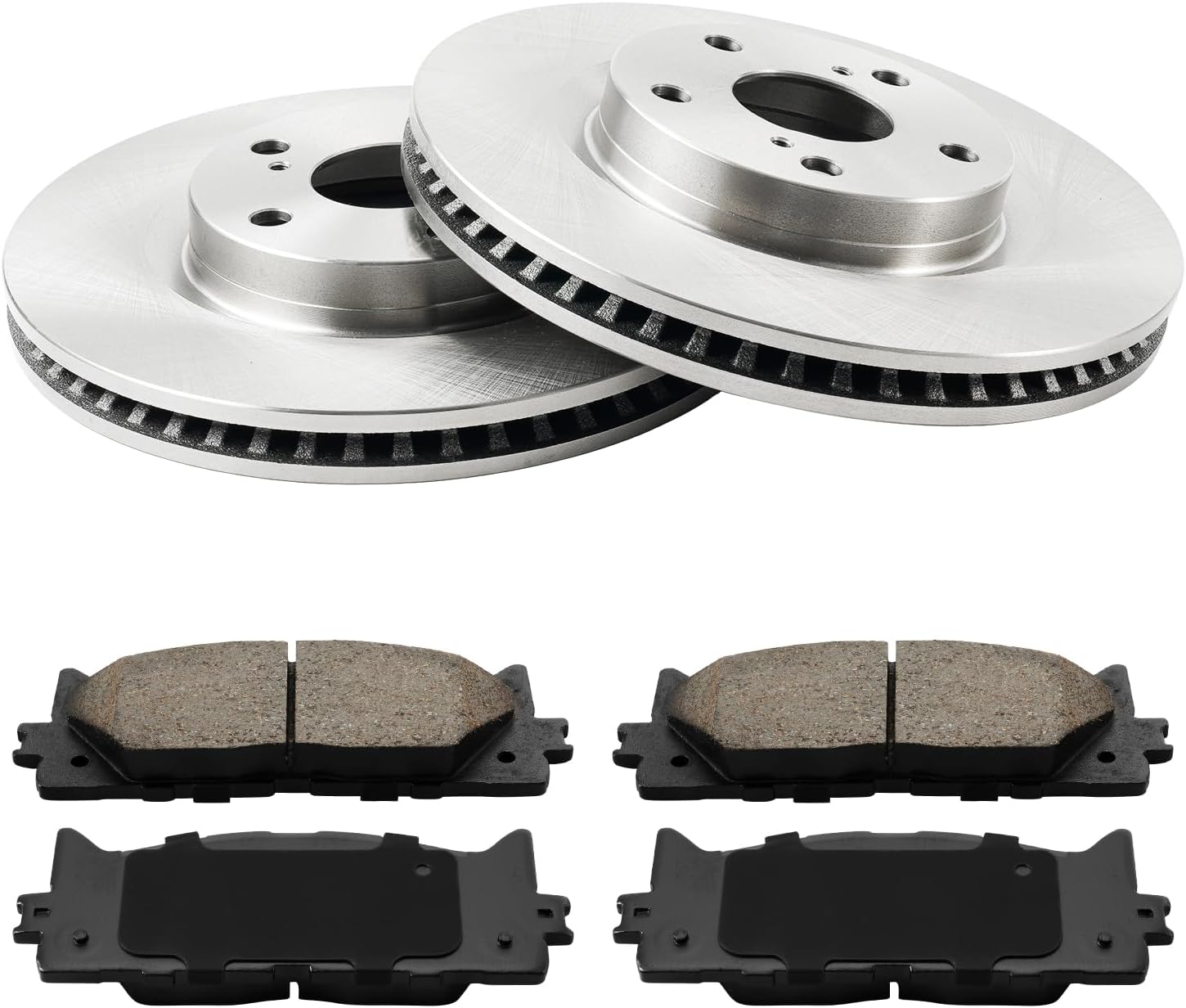 KAX Front Brake Kit Fits for Toyota Camry 2007-2017, Avalon 2008-2018, for Lexus ES350 2007-2018, ES300h 2013 2014 2015 2016 2017 2018, Vented Disc Brake Rotors + Ceramic Pads Kit
