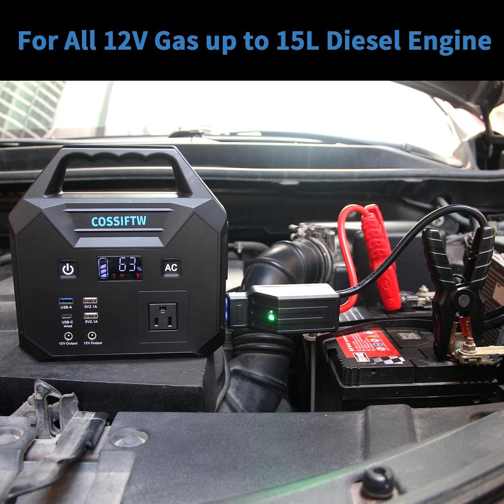 10000A Heavy Duty Jump Starter AC 200W Generator 130wh Jump Booster PD 60W Two-Way Fast-Charging The Most Multi Functions & Heavy Duty Jump Starter (Apply for All Cars & Trucks)