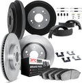 Dynamic Friction Company Front and Rear Brake Kit Fits 2013-2016 Nissan Sentra FE+S, S, SV; 2017-2019 Nissan Sentra S, SV| 5000 Advanced Pads, Blank Rotors| Hardware, Drum, Shoes