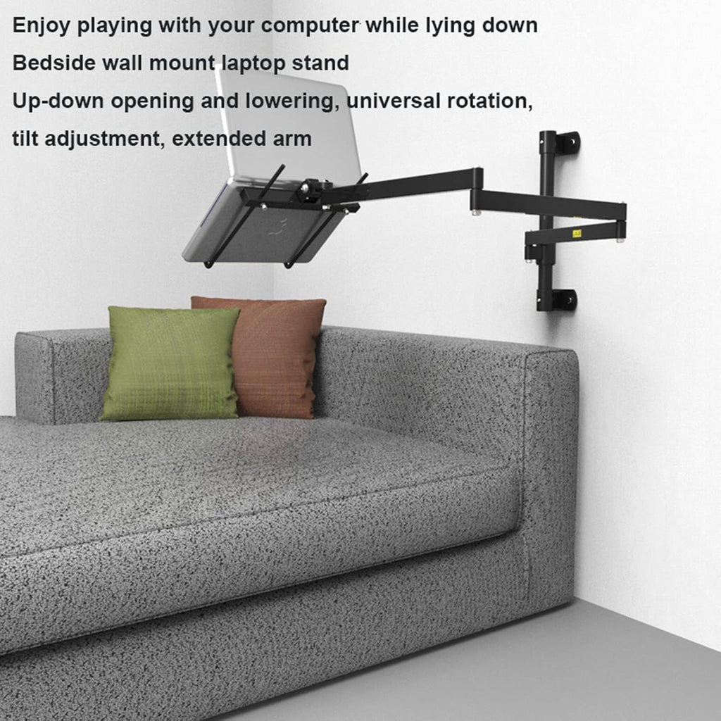 Wall Mount Laptop Stand - Swing/Tilt/Rotate Adjustable Screen Mount for 13-17 inch Laptops