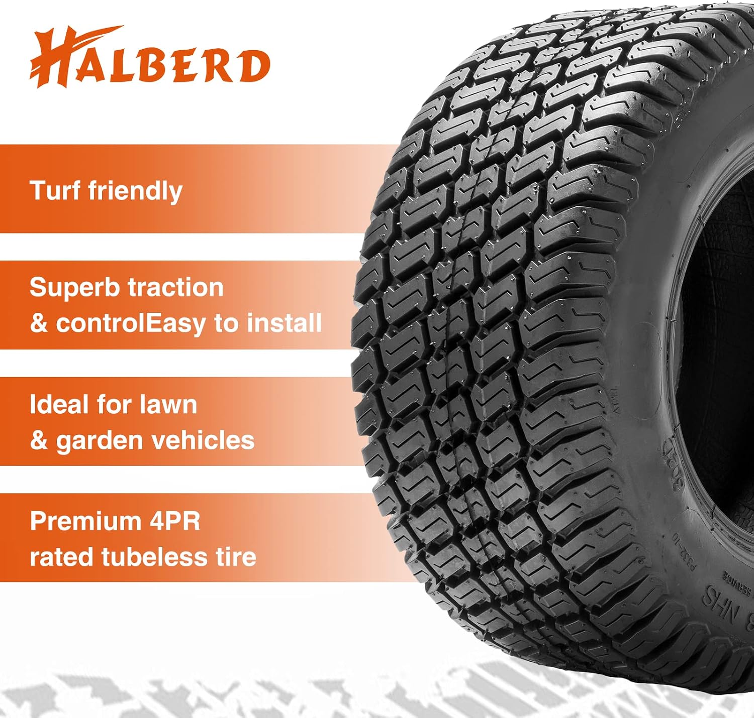 HALBERD 2 PCS 24x12.00-12 Lawn Mower Tires 4PR Turf Saver Lawn & Garden Tires for Garden Tractor Riding Mower, Tubeless