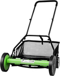 20' Push Reel Lawn Mower, Adjustable Heights Grass Cutter Machine, w/Collection Box, Push Reel Mower 5-Blade for Outdoor Garden Yard Grass Cutting (Green)