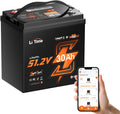 LiTime 48V 30Ah Lithium Golf Cart Battery, Built-in 80A BMS, Bluetooth 5.0 & Low-Temp Protection, Support up to 3kW Motor, Perfect for Golf Carts