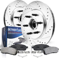 Detroit Axle - RWD 6 Lugs Front Brake Kit for 04-08 Ford F-150 06-08 Lincoln Mark LT 2004 2005 2006 2007 2008 Drilled and Slotted Brake Rotors Ceramic Brake Pads Replacement Brakes Kit