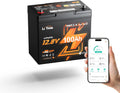 Litime 12V 100Ah Xtra-Mini Bluetooth Trolling Motor LiFePO4 Battery, 12 Volt MINI Small Lithium Batteries, Up to 15000 Deep Cycle, 100A BMS for RV, Camper, Travel Trailers, Boat, Yacht, Kayak