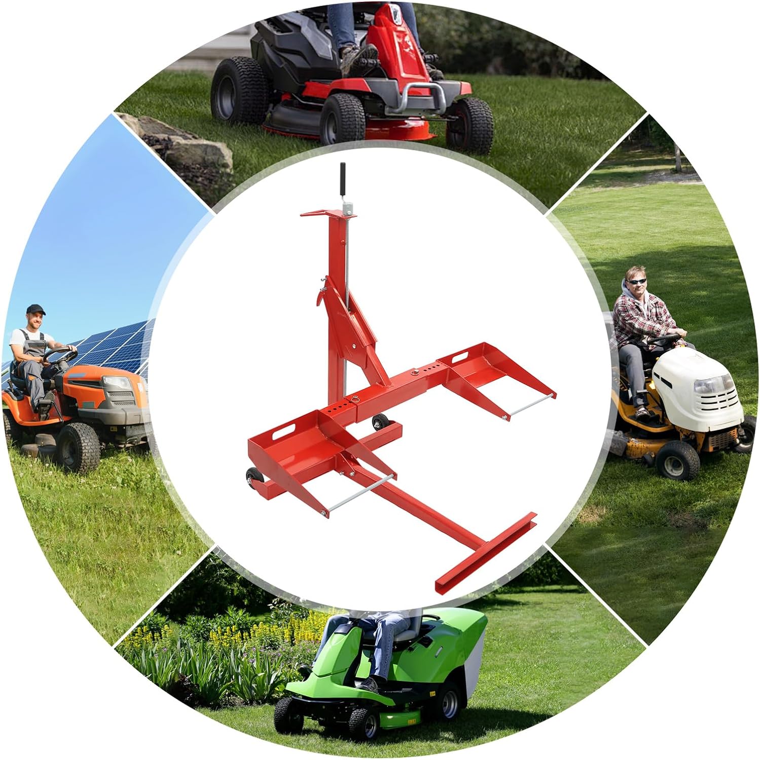Lawn Mower Lift, 29 Inch Lawn Mower Lift Tool Adjustable Movable Lawn Mower Lift Solid Carbon Steel Lawnmower Lifting Machine for Riding Lawn Mower, Zero Turn Lawn Mowers (750lb Regular)