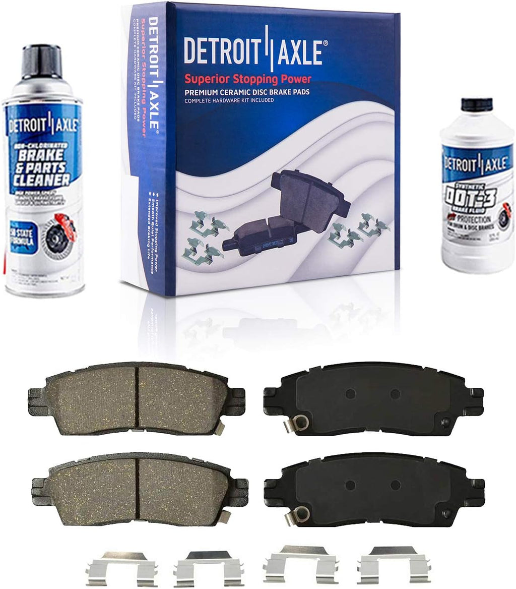 Detroit Axle - Rear Brake Kit for Chevy Trailblazer EXT SSR GMC Envoy XL XUV Buick Rainier Olds Bravada Saab 9-7X Isuzu Ascender, Disc Brake Calipers Ceramic Brake Pads Replacement
