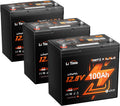 LiTime 12V 100Ah Xtra-Mini Bluetooth Trolling Motor LiFePO4 Battery, 12 Volt MINI Small Lithium Batteries, Up to 15000 Deep Cycle, 100A BMS for RV, Camper, Travel Trailers, Boat, Yacht, Kayak (3-Pack)