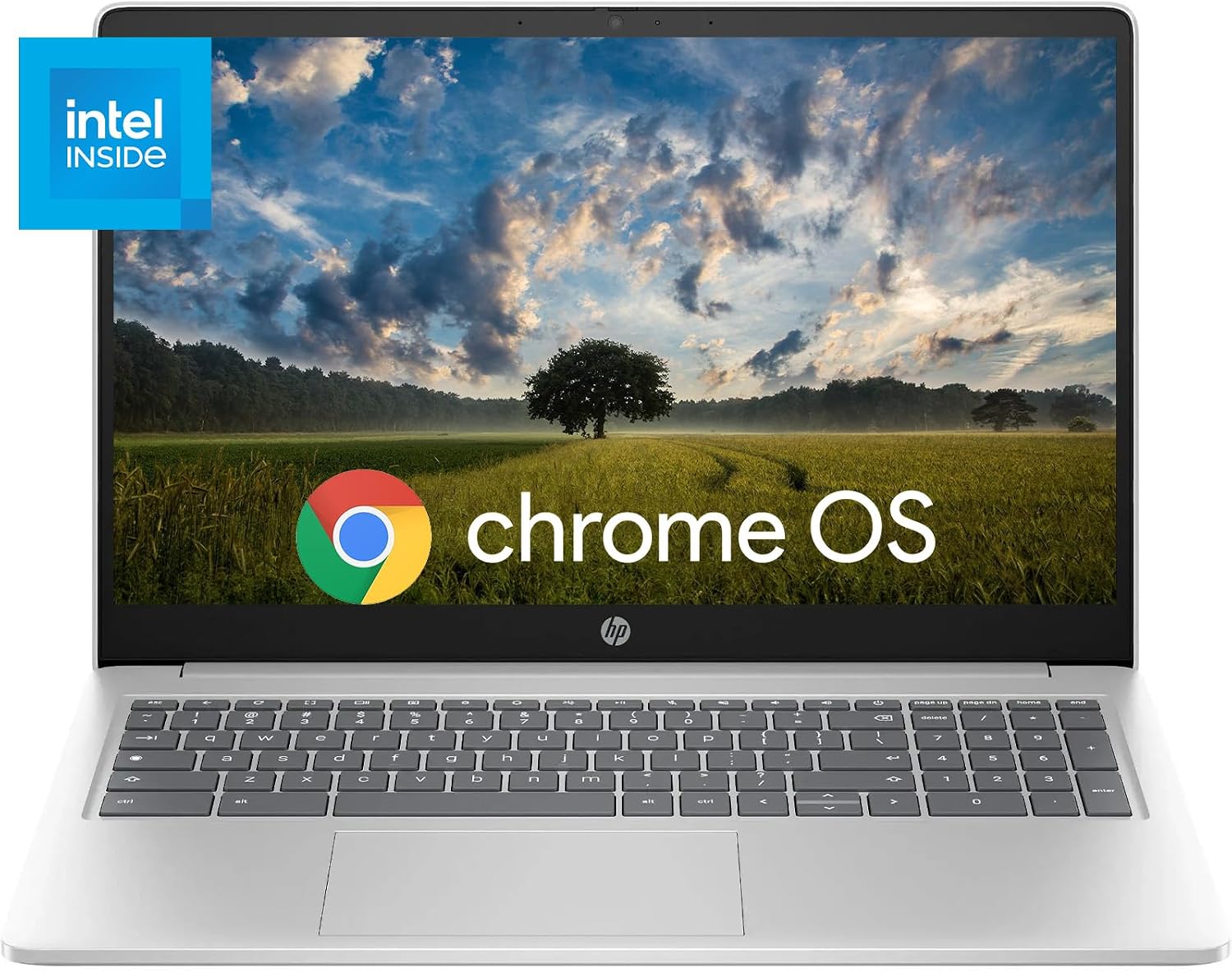 HP Chromebook 15.6 inch Laptop, Ultra Light Business Laptop, Intel Processor N200, 8GB LPDDR5 RAM, 64GB eMMC, Intel UHD Graphics, Long Battery Life, HD Webcam, WiFi 6, Chrome OS, Silver (Renewed)