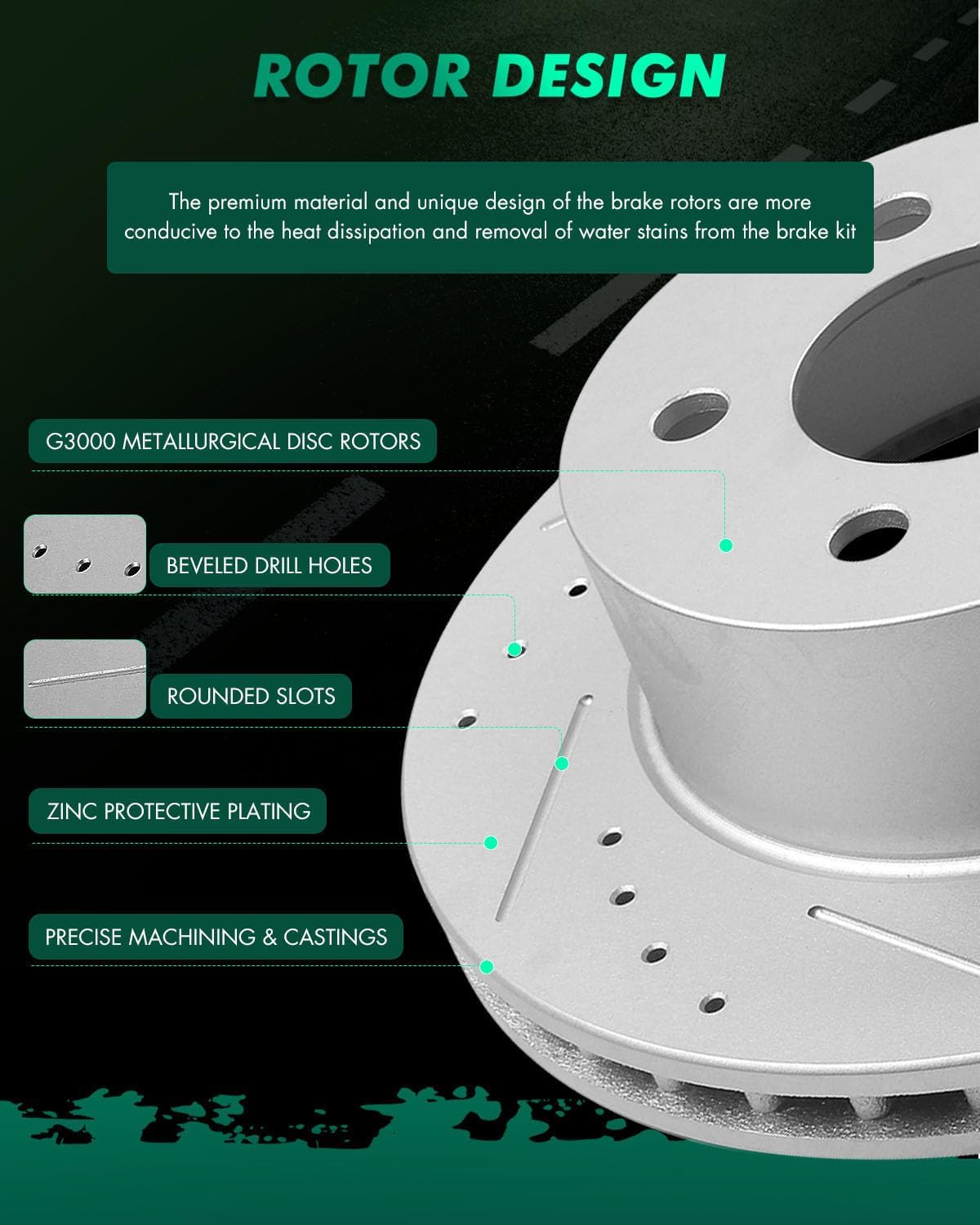 SCITOO Brake Kits,Front Discs Brake Rotors and Ceramic Pads fit for Jeep Cherokee/Comanche, 93-98 for Jeep Grand Cherokee, 98-99 for Jeep TJ, 90 for Jeep Wagoneer, 90-95 97-99 for Jeep Wrangler