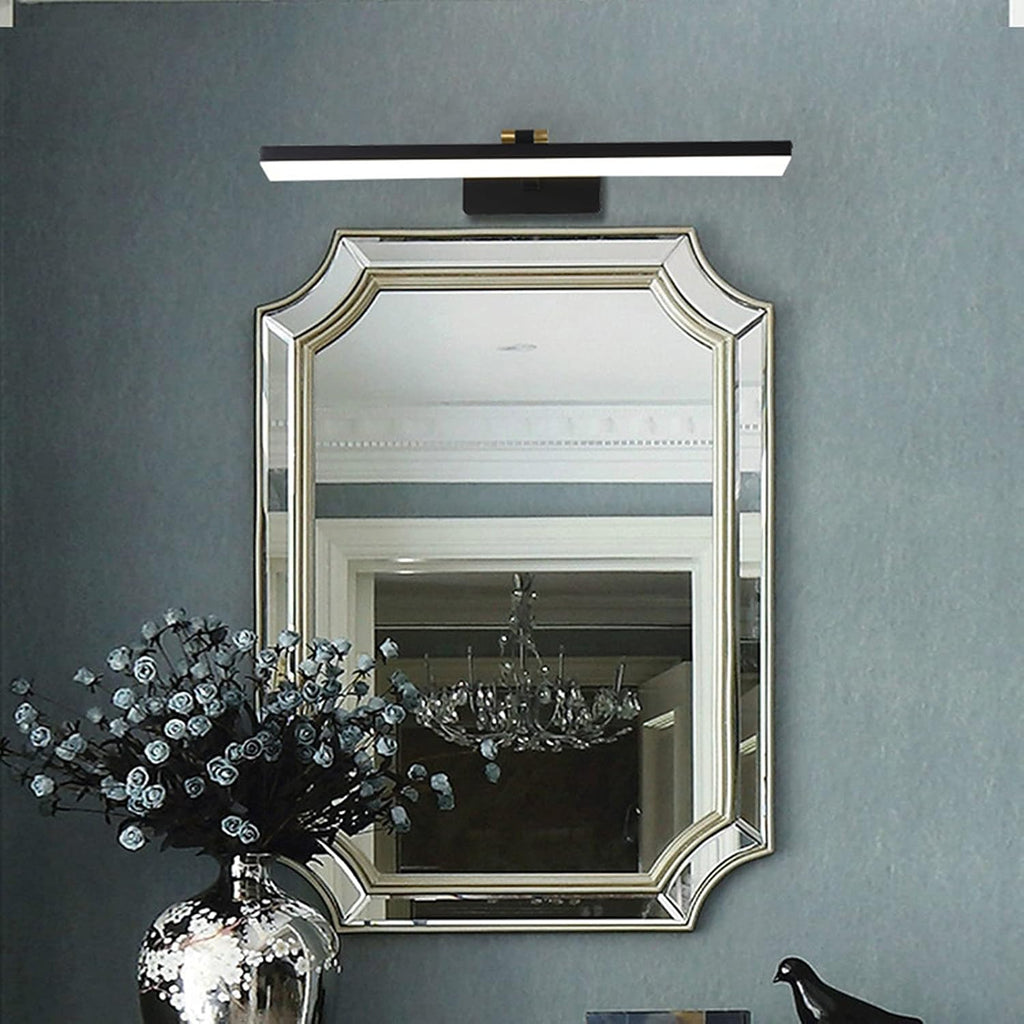 Mirror Light Simple Modern Led Mirror Front Lights European Style Black Wrought Iron Acrylic Art Bathroom Dressing Table Waterproof Fog Cabinet Lamp Bedside Wall Light, 57cm ,Modern Wall Sconces