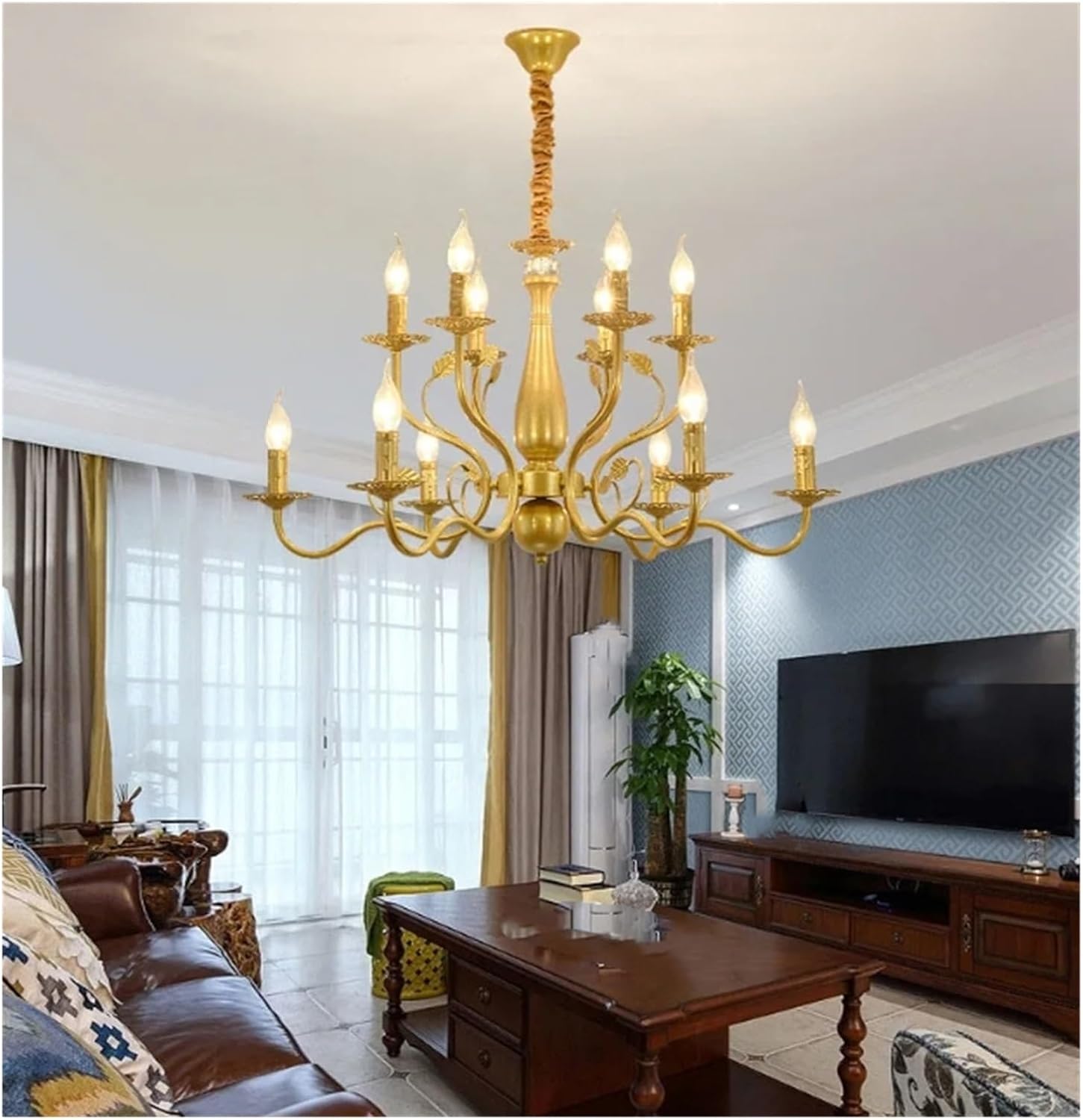 Modern Black/Gold Wrought Iron Candle Light Retro Europe and America 6 12 Lights Chandelier Dining Room Chandelier,Dining Light Fixtures