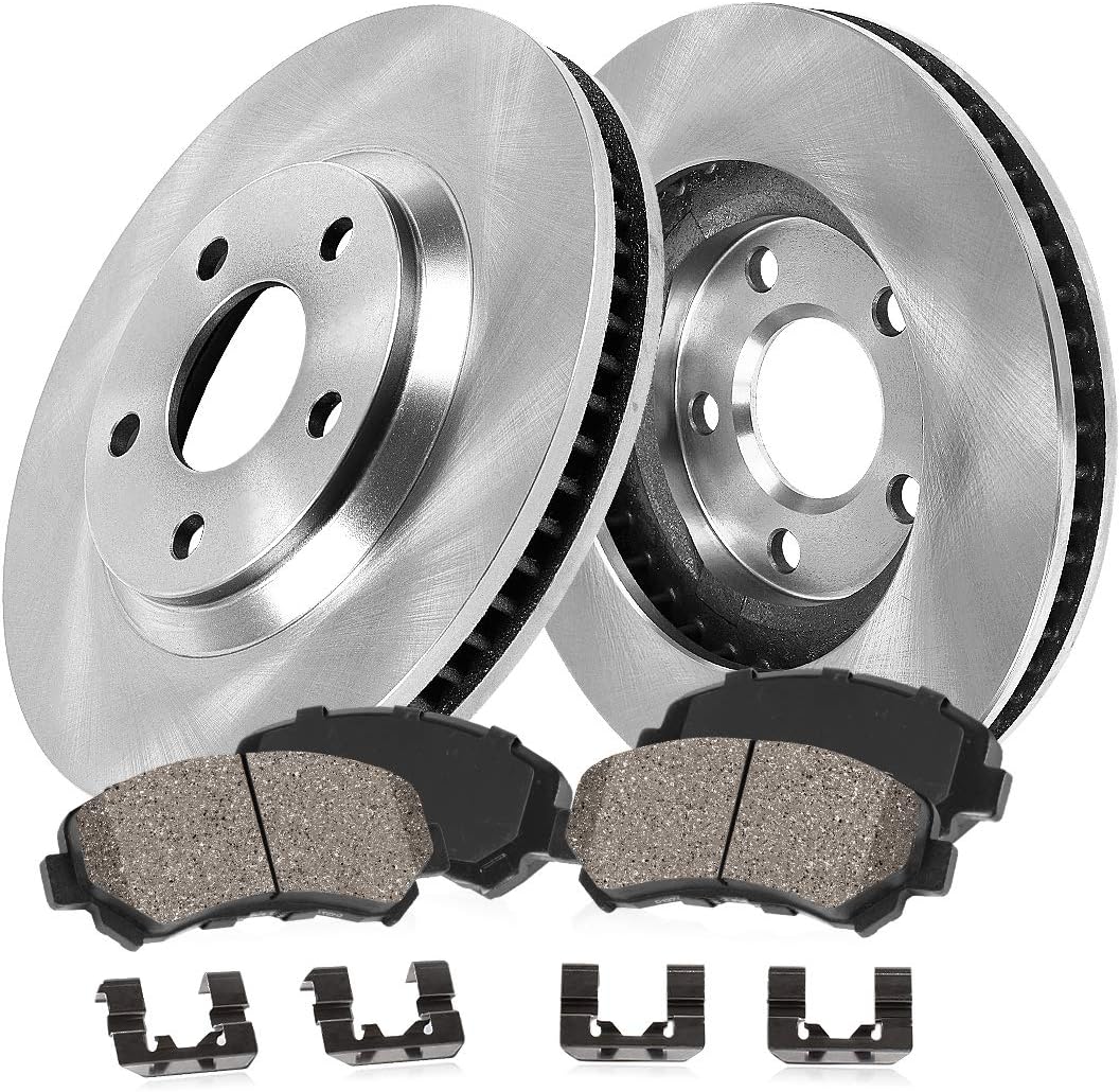 Callahan Brake Parts Front Brake Kit For Ram 1500 2019-2023 [Model Specific] Replacement Brake Rotors with Ceramic Brake Pads