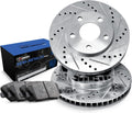 R1 Concepts Front Brake Kit Fits 2009-2011 Audi A4; 2010-2011 Audi A5; 2008-2009 Audi A5| Semi Met Brake Pads and Drilled Slotted Brake Rotors| 12.6' Front