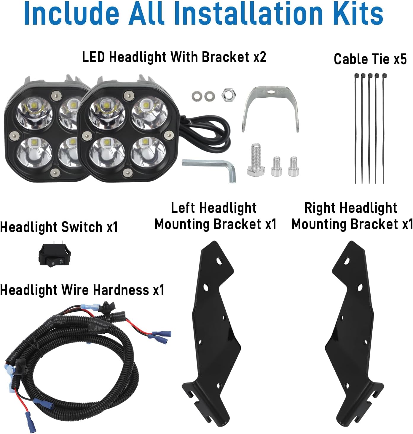 Lawn Mowers LED Headlight Kit Compatible with Gravely PT ZX ZT HD PT Pro-Turn Z & Ariens Apex, Zenith Zero Turn Mowers - Replaces 79108600