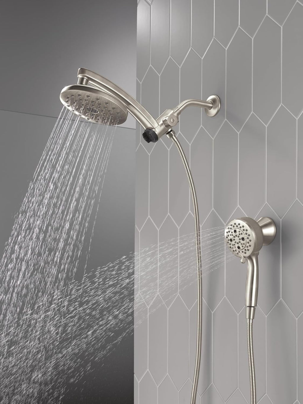Delta 7-Setting PivotPro 3-in-1 Combination Shower Head with ProClean Spray, Brushed Gold Round Shower Head Rainfall with Handheld Spray, 1.75 GPM, Lumicoat Champagne Bronze 58600-CZ-PR