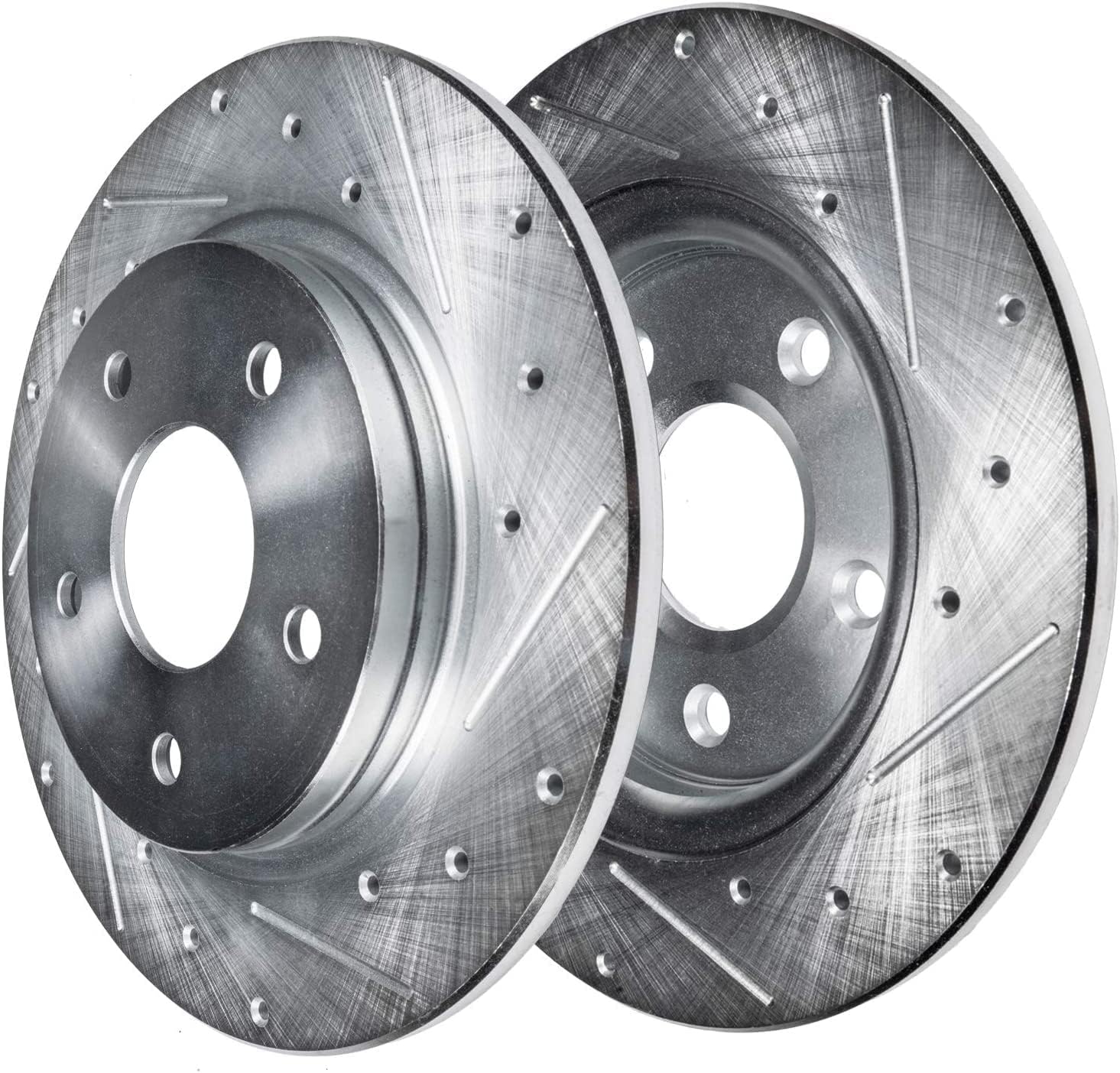 Detroit Axle - Rear Brake Kit for 2012-2017 Toyota Camry, 2013-2018 Avalon Lexus ES300h ES350, Drilled & Slotted Brake Rotors Disc Brake Caliper 2014 2015 2016 Replacement