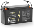 12V 150Ah LiFePO4 Deep Cycle Battery, up to 8000+ Cycles Rechargeable Battery with Built-in 150A BMS, 12 Volt Lithium Battery for RV, Solar System, Trolling Motors and More