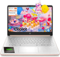 HP Pavilion Laptop 2026 Notebook for Students & Remote Work, Intel N150, 16GB RAM, 128GB Storage, 500GB External HDD, Lightweight, Long Battery Life, Wi-Fi 6, 1 Year Office 365, Win 11 Home S, Pink