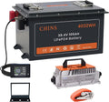 36V Lithium Golf Cart Battery, 200A BMS - 1000A Peak Current, with Touch Monitor & Mobile APP, 4000+ Cycles 36V 105AH Lithium Battery with 25A Charger, Perfect for Golf Carts, Trolling Motor