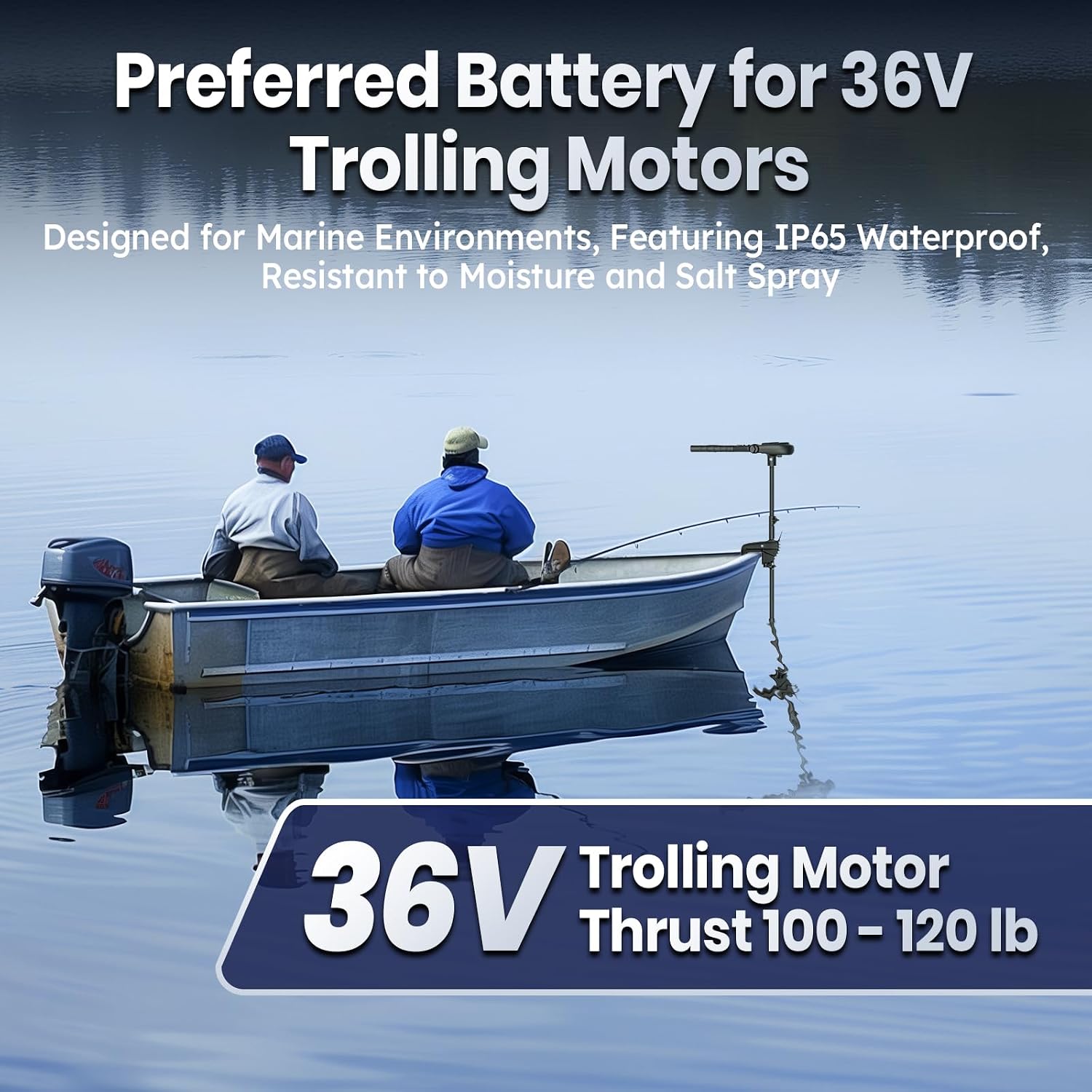Timeusb 36V 50Ah Trolling Motor Lithium LiFePO4 Battery with Low Temp Protection, 1.2C Discharge 60A Current, 15000+ Deep Cycle Group31 Lithium Iron Phosphate Batteries for RV, Boat, Marine, Solar