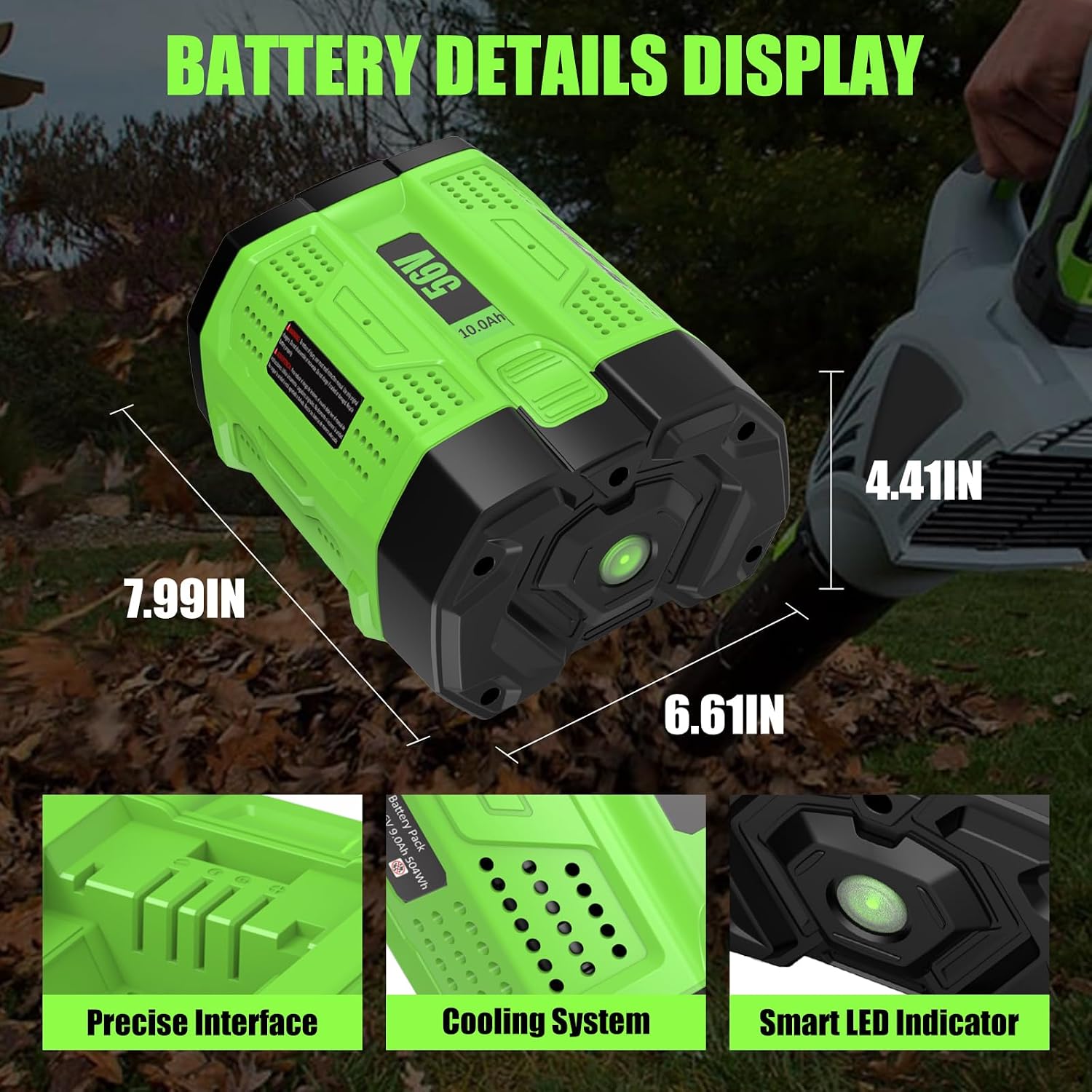 2Pack BA5600T 10000mAh 56V Replacement Battery for EGO 56V Battery 10.0Ah Compatible with EGO Battery 56Volt Cordless Tools (Green)