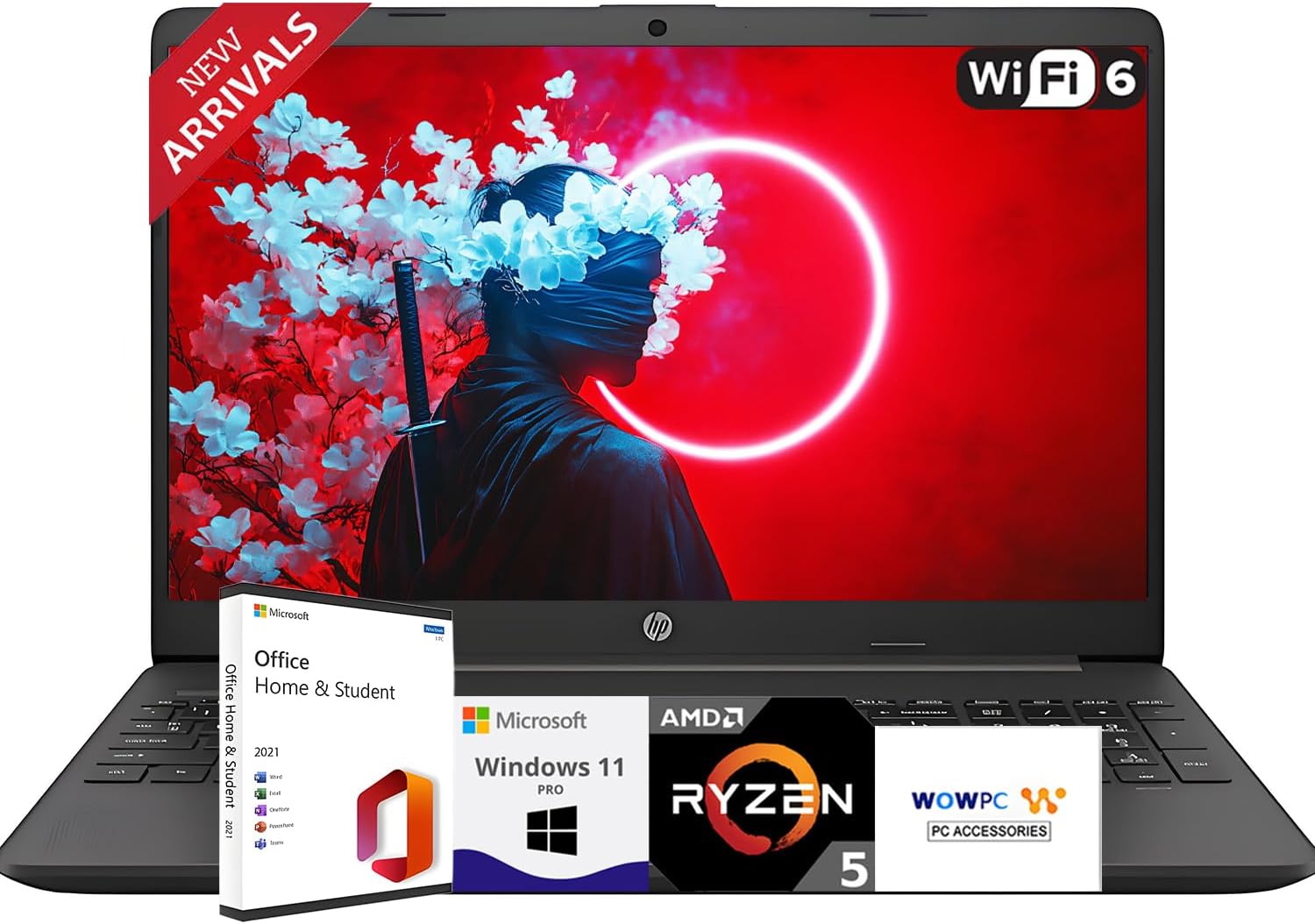 HP New 15.6' Business Laptop (2025/2026 Edition), AMD Ryzen 5 7000-Series(Outperforms i7-1165G7), 32GB RAM, 1TB SSD, Ultra Quiet Design, Long Battery Life, Windows 11 Pro with Microsoft Office-WOWPC