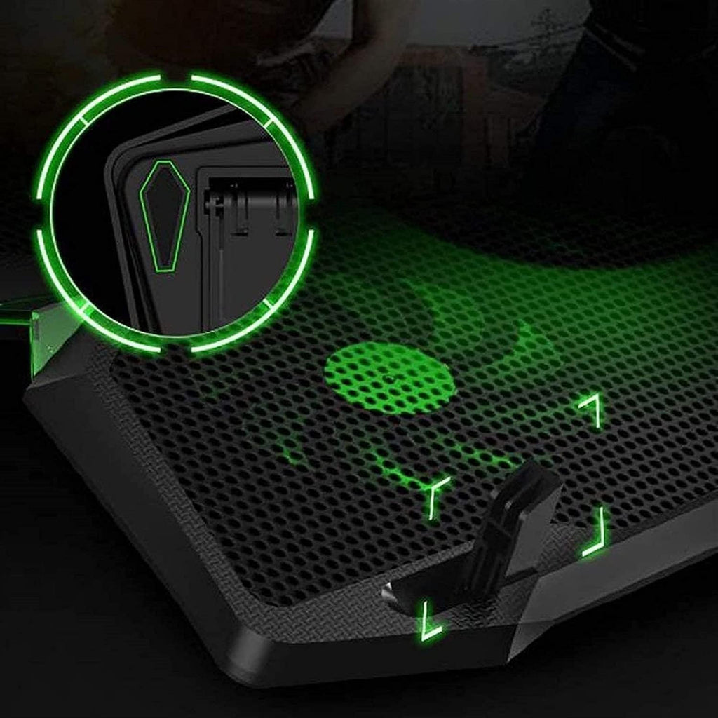 Laptop Cooling Pad, Light Gaming Laptop Cooler with 4 Silent Big Fans, Stand Cooling Pad for Notebook, 2 USB Powered Fan Compatible up to 17'