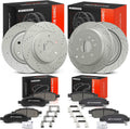 A-Premium Front and Rear Drilled and Slotted Disc Brake Rotors + Ceramic Pads Kit Compatible with Select Buick, Chevy, GMC & Saturn Models - Enclave, Traverse, Acadia, Acadia Limited, Outlook, 12-PC