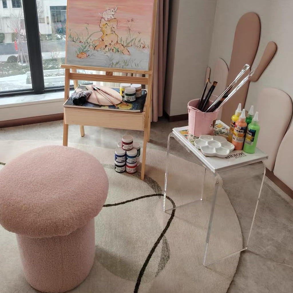 2 PCS Acrylic Side Table, Acrylic End Table, Clear Coffee Table/Nightstand for Living Room Balcony Bedrooms Small Space, Modern Clear Couch Tables for Sofa 21' L x 12' W x 21' H