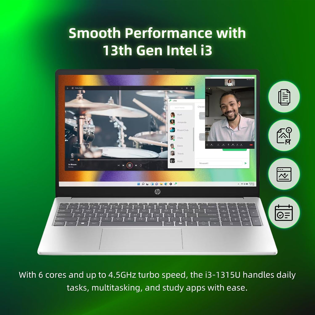 HP 2025 Essential Touchscreen Laptop - Win 11 Pro • AI-Powered Copilot • Intel 13th Gen 6-Cores i3 (up to 4.5GHz) • HD Anti Glare BrightView • Wi-Fi 6, w/Redragon Accessories (32G RAM, 1TB SSD)