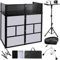 3-in-1 Complete DJ Set, Mobile DJ Workstation with Adjustable Stand & Cooling Fans, Ergonomic Performance Chair, and Portable Facade Booth, for Home Studio, Gigs, Weddings
