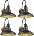 Dusk to Dawn Sensor Outdoor Barn Light Fixtures Outdoor Wall Sconces Farmhouse Wall Mount Lights Exterior Light Fixture Black Finish Industrial Wall Lantern for Porch, Entryways, 4 Pack